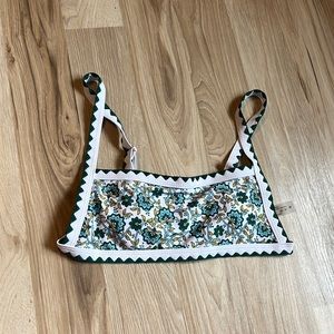 Green floral bikini top